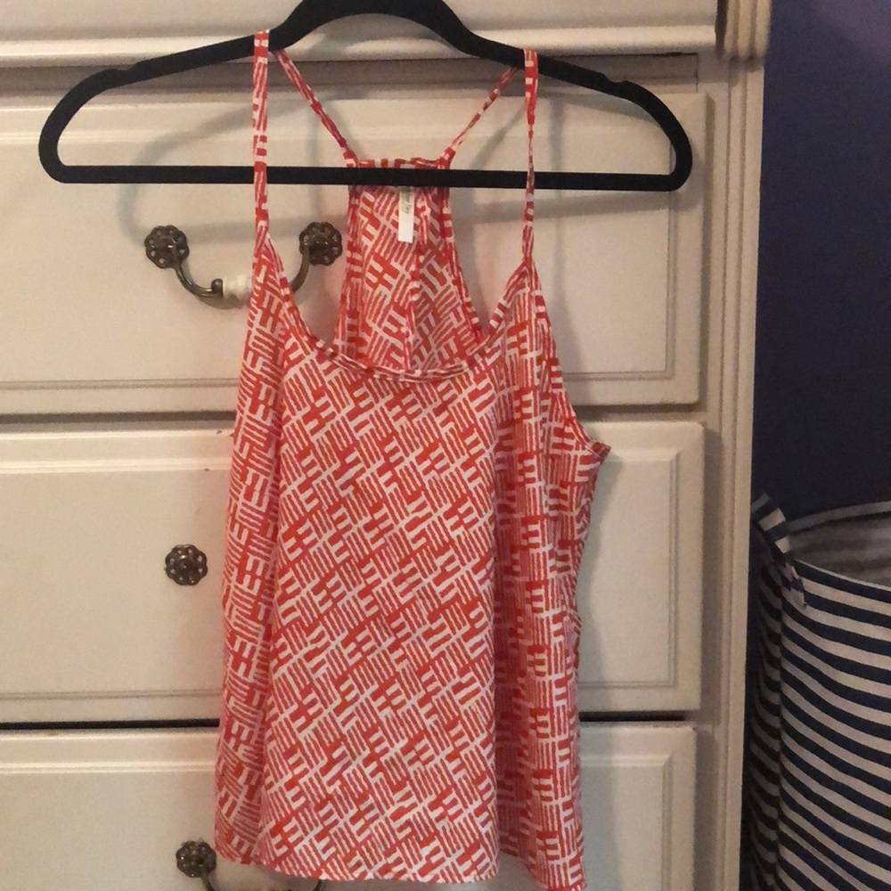 🔴Peachy Orange Tank w/ open back